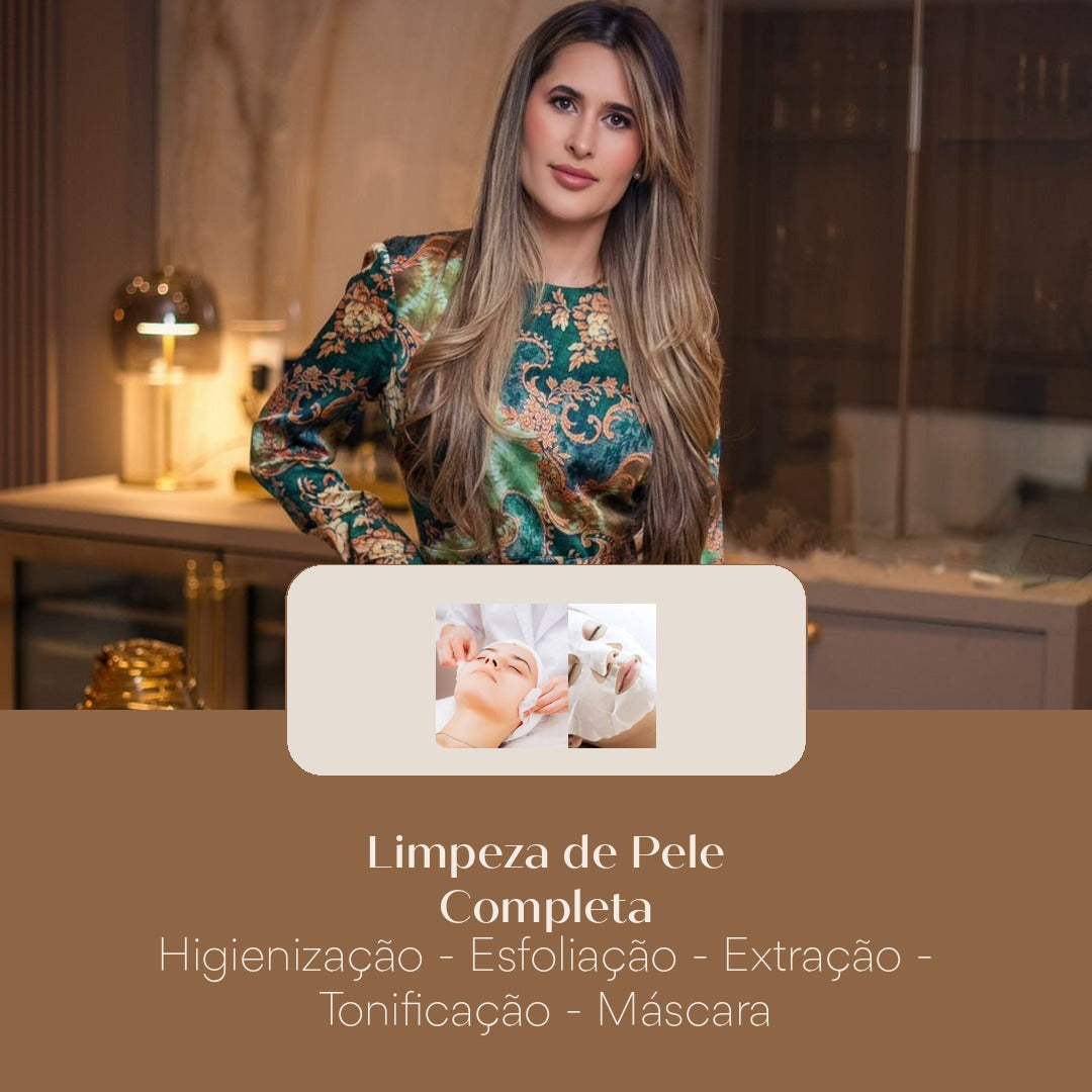 Limpeza de Pele Completa Higienização - Esfoliação - Extração - Tonificação - Máscara