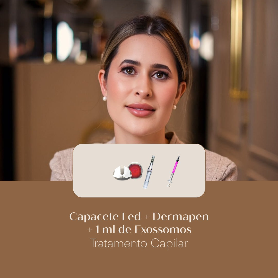 Capacete Led + Dermapen + 1 ml de Exossomos Tratamento Capilar