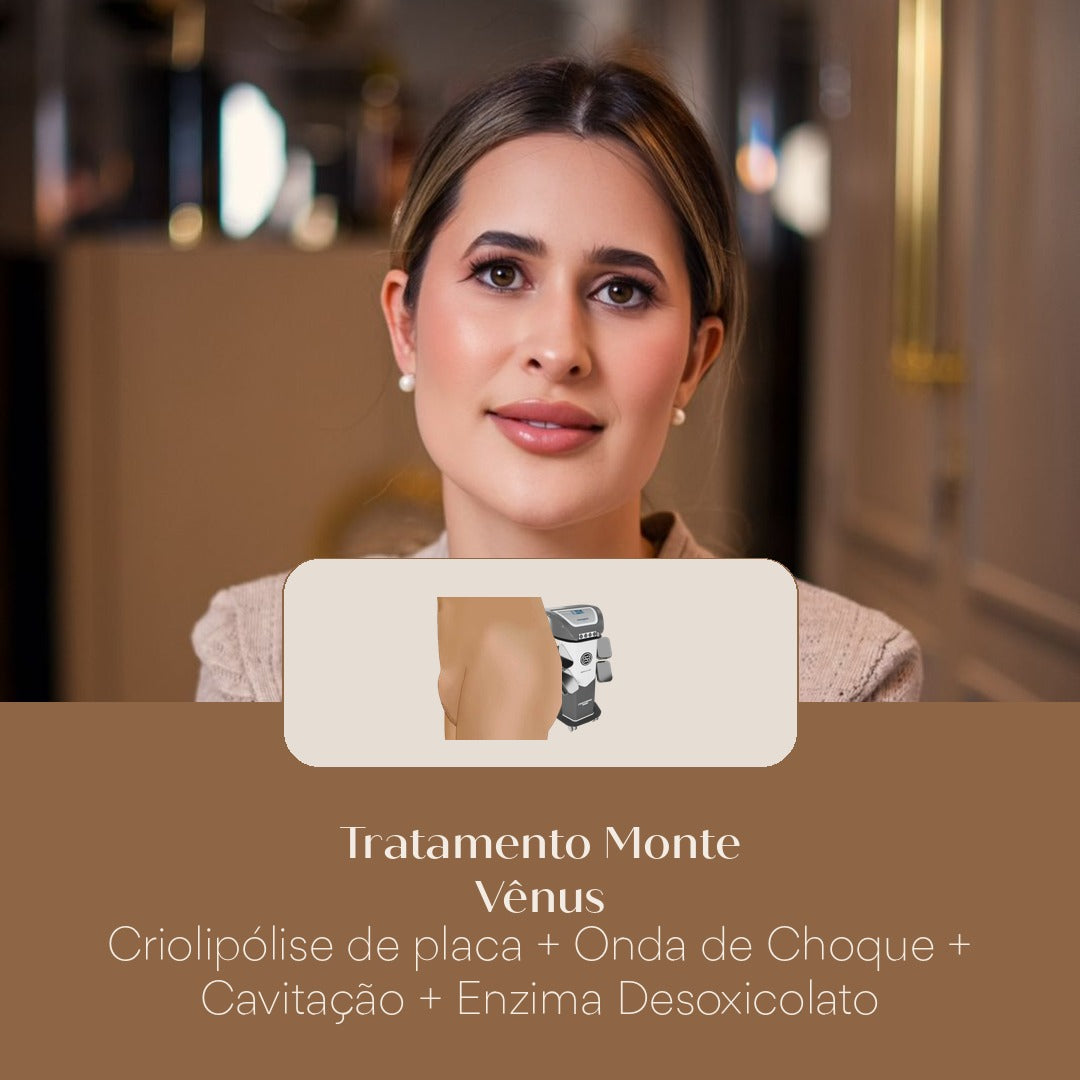 Tratamento Monte Vênus Criolipólise de placa + Onda de Choque + Cavitação + Enzima Desoxicolato