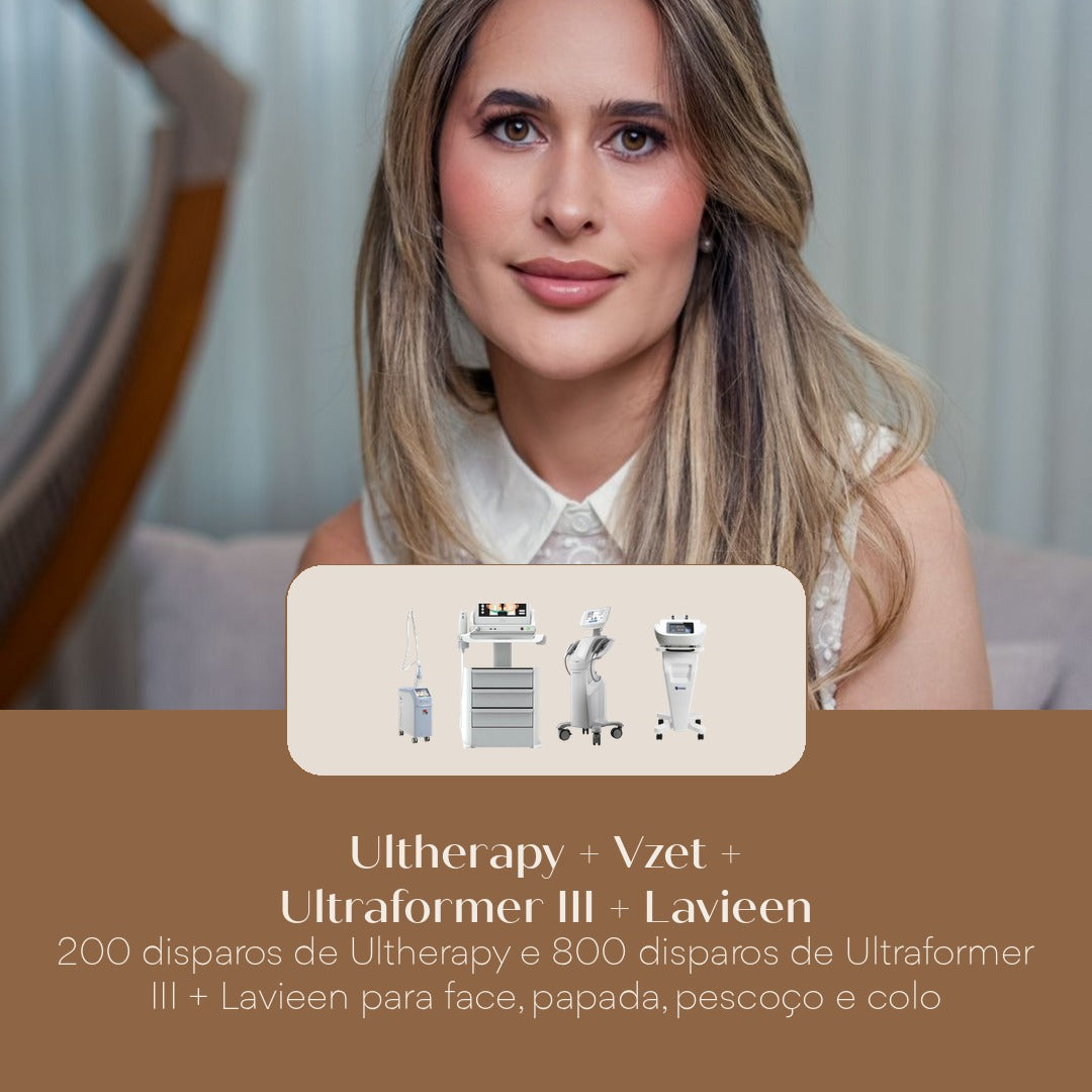 Ultherapy + Vzet + Ultraformer III + Lavieen 200 disparos de Ultherapy e 800 disparos de Ultraformer III + Lavieen para face, pa