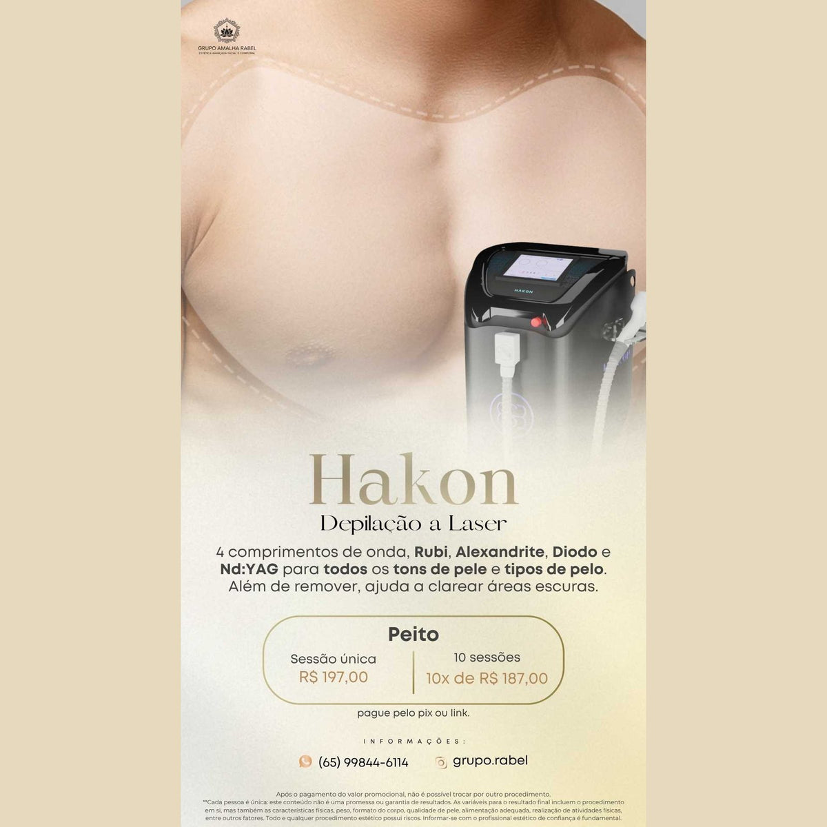 Hakon - Depilação a Laser - Peito (10 sessões)