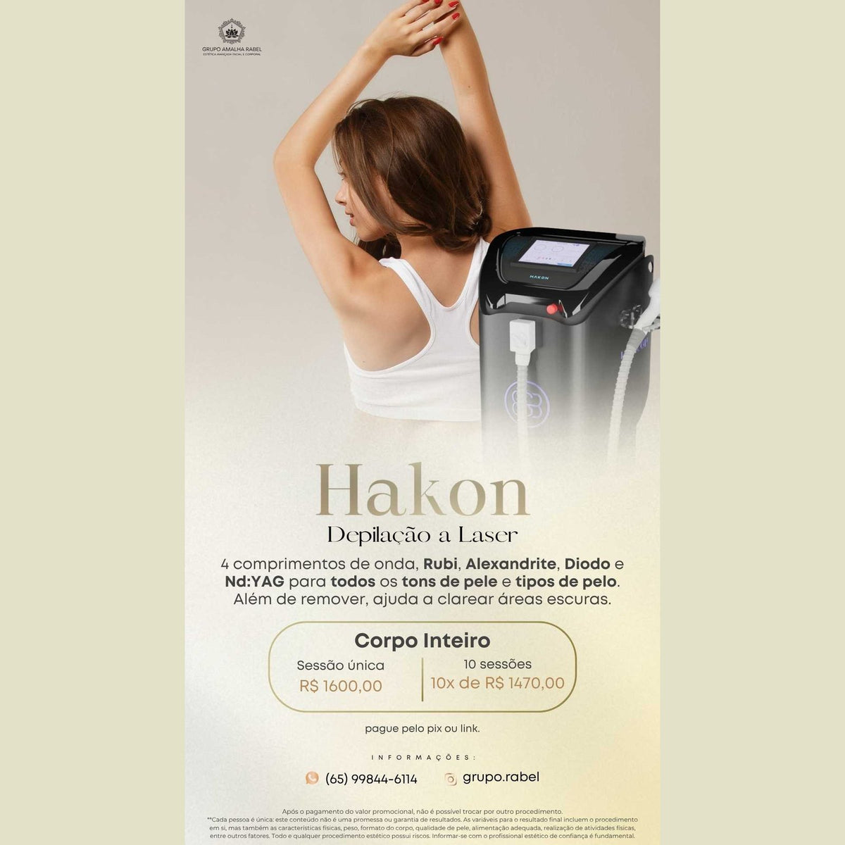 Hakon - Depilação a Laser - Corpo Inteiro (10 sessões)