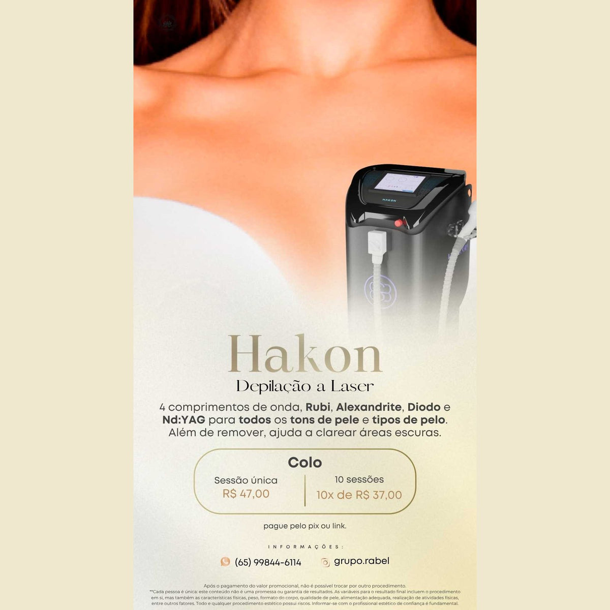 Hakon - Depilação a Laser - Colo (Sessão única)