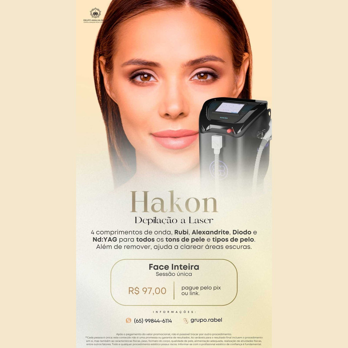 Hakon - Depilação a Laser - Face Inteira (Sessão única)