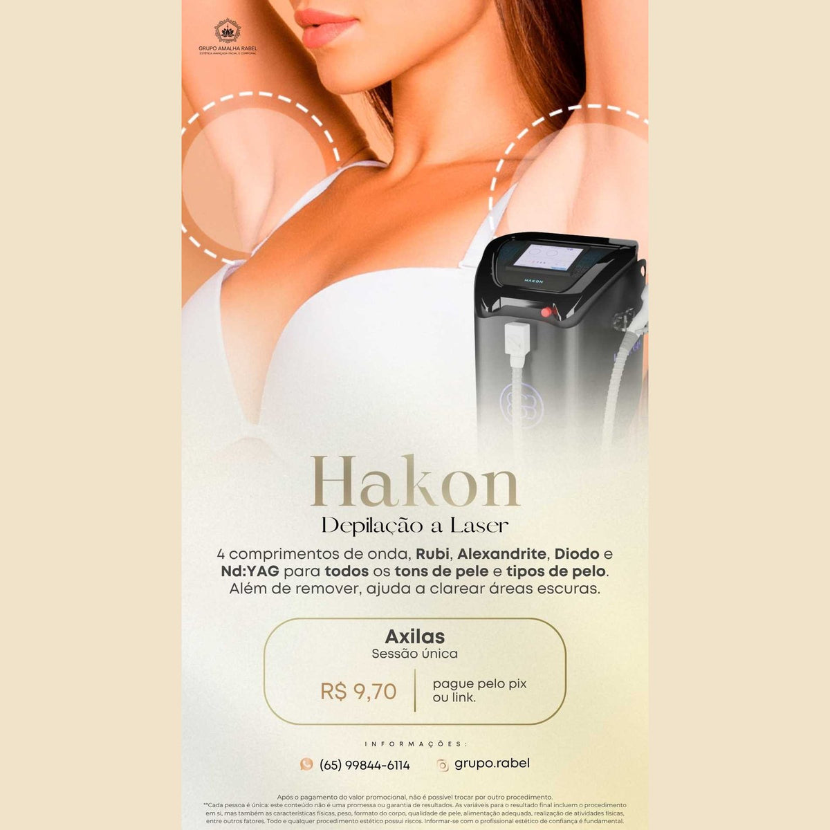 Hakon - Depilação a Laser - Axilas (Sessão única)