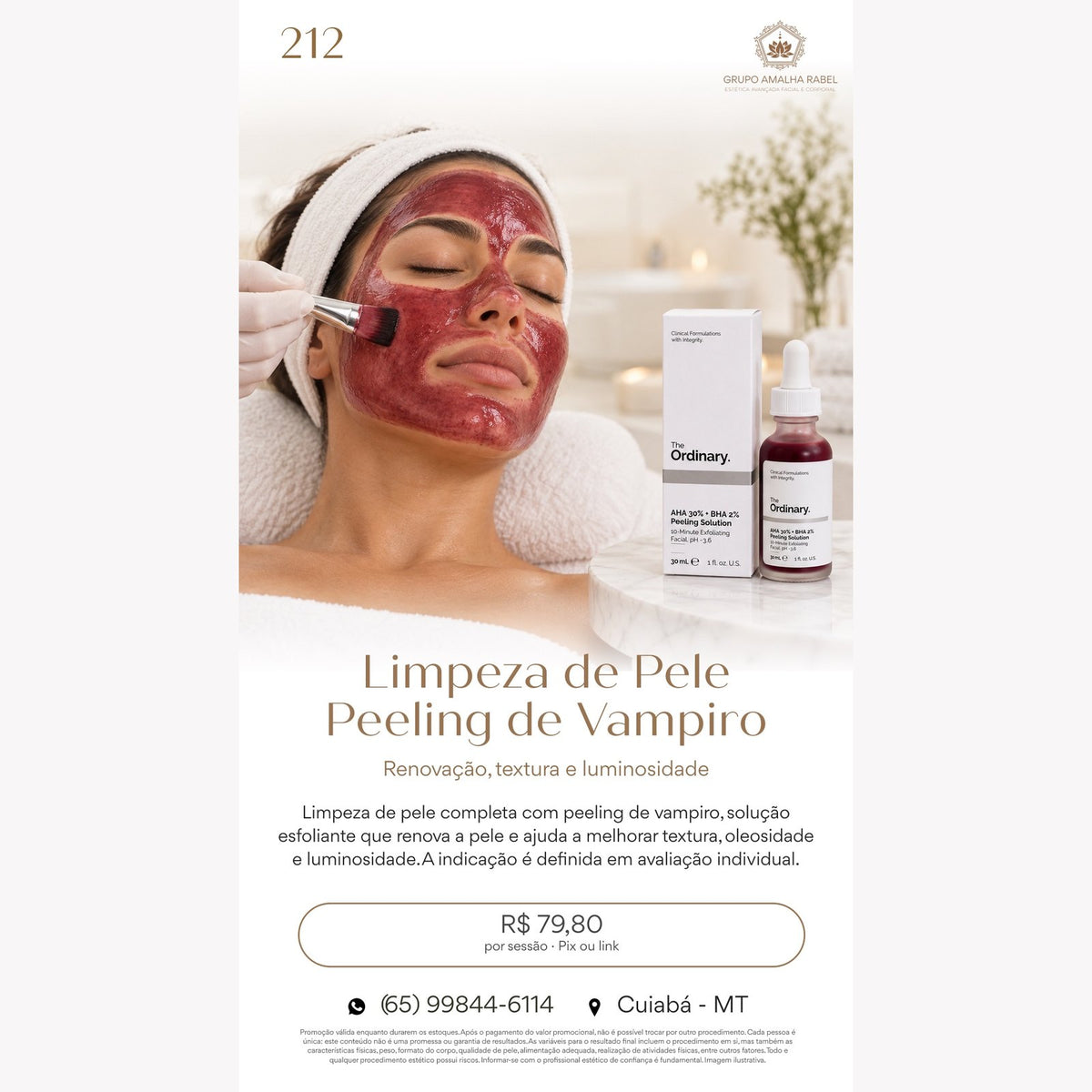 Limpeza de Pele Peeling de Vampiro - Renovação, textura e luminosidade