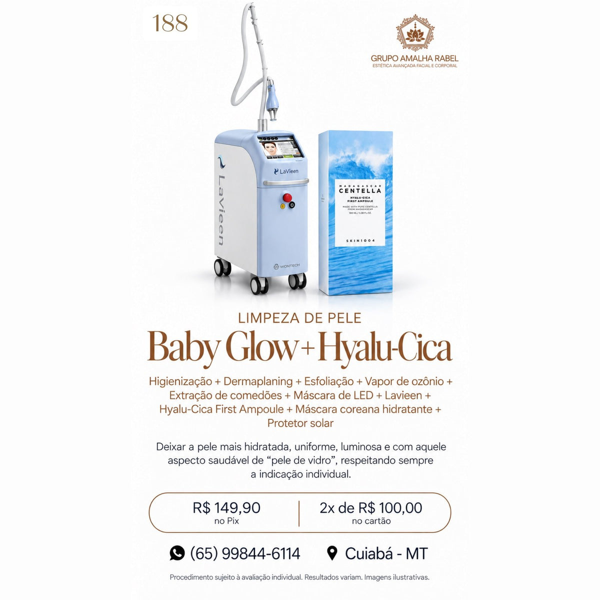 Limpeza de Pele Baby Glow + Hyalu-Cica