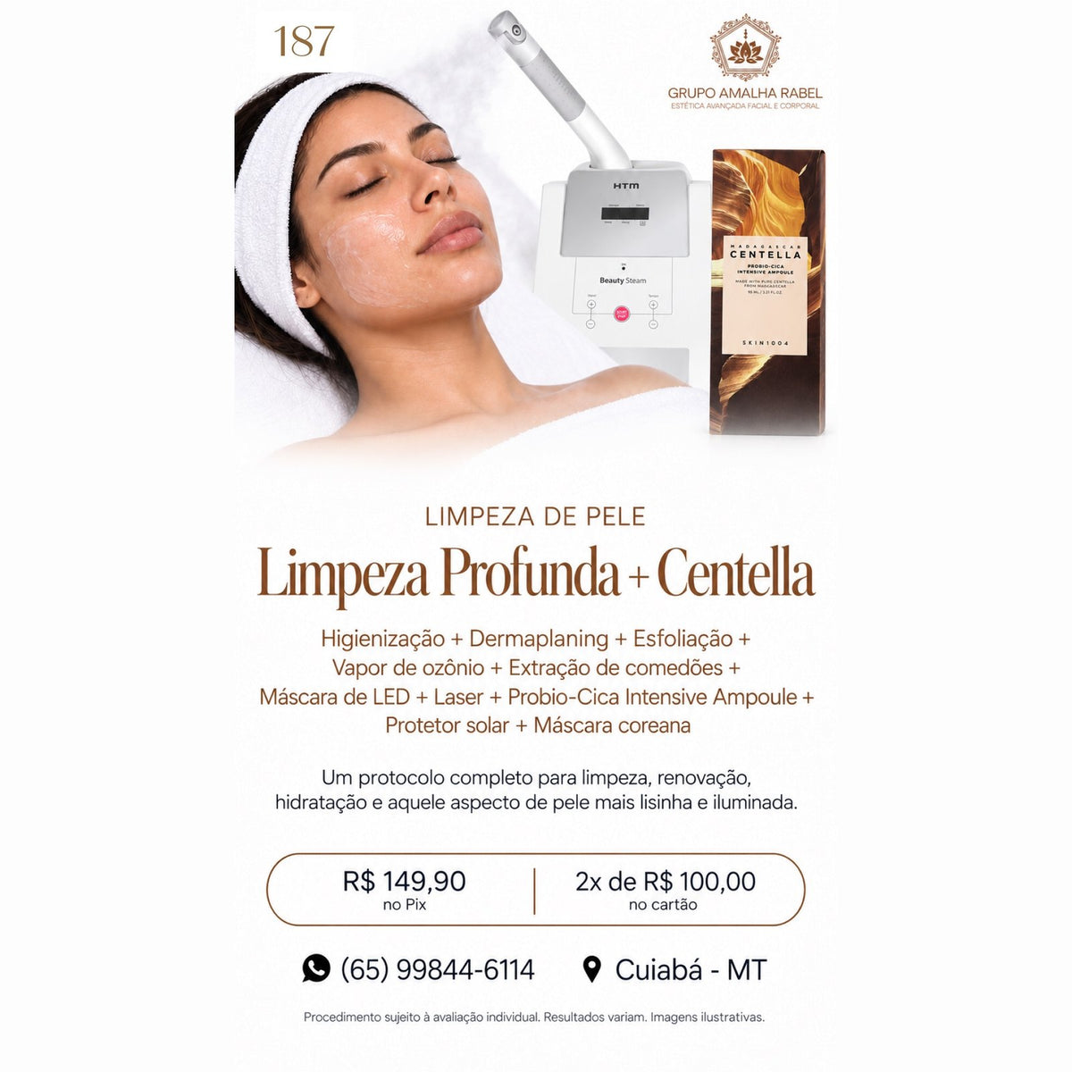 Limpeza de Pele Limpeza Profunda + Centella