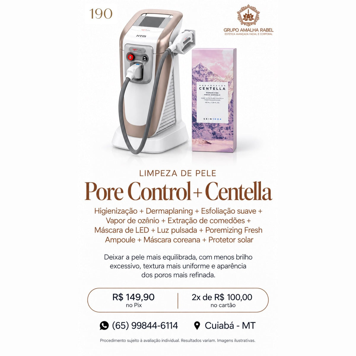 Limpeza de Pele Pore Control + Centella