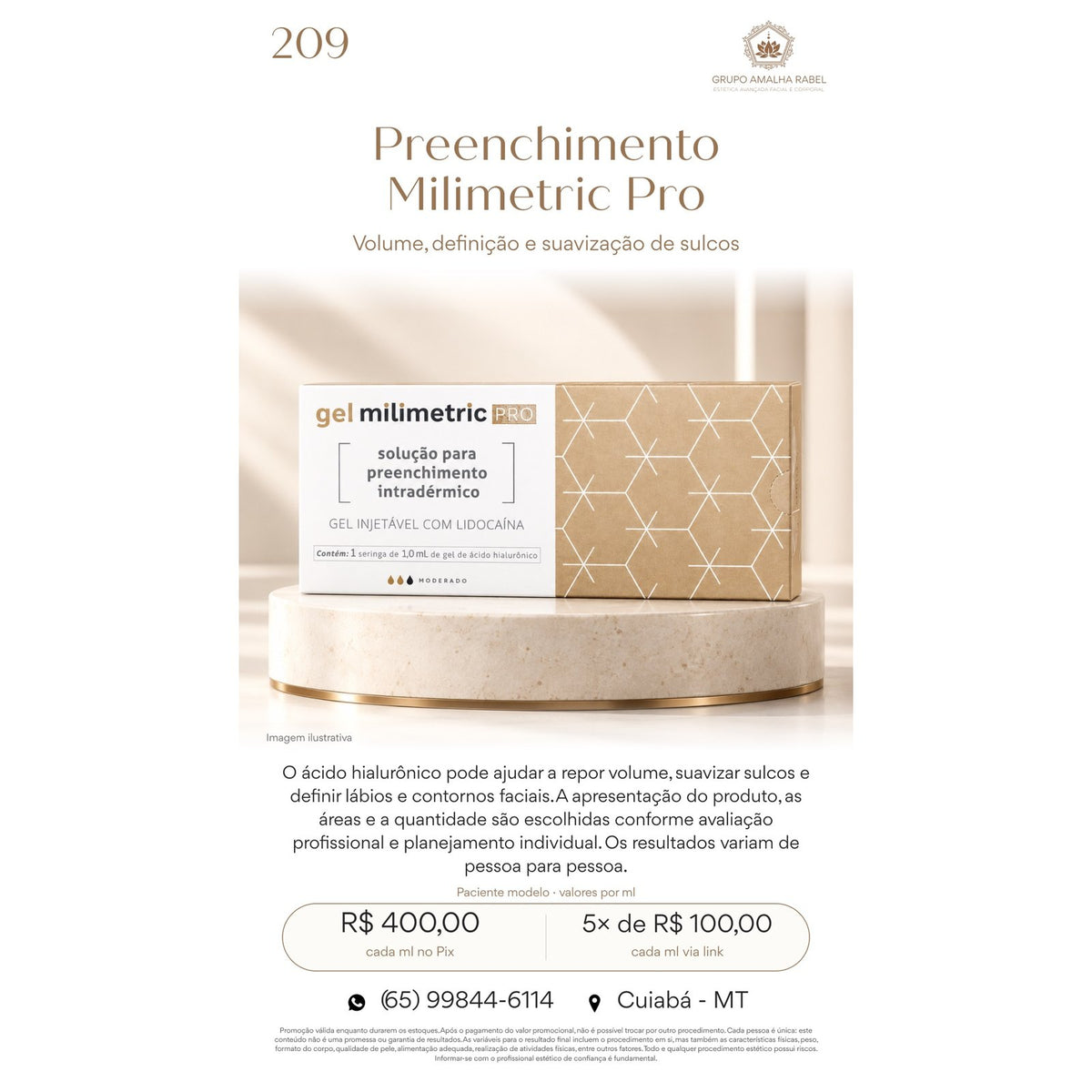 Preenchimento Milimetric Pro - Volume, definição e suavização de sulcos
