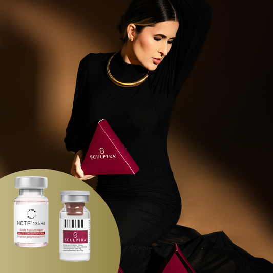 Protocolo Lift Biomodelação de Pescoço - 1 ampola de cada: NCTF + PDRN + DMAE + Skinbooster + Sculptra