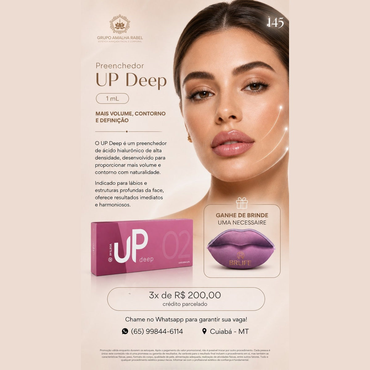 Preenchedor UP Deep - 1 mL — MAIS VOLUME, CONTORNO E DEFINIÇÃO