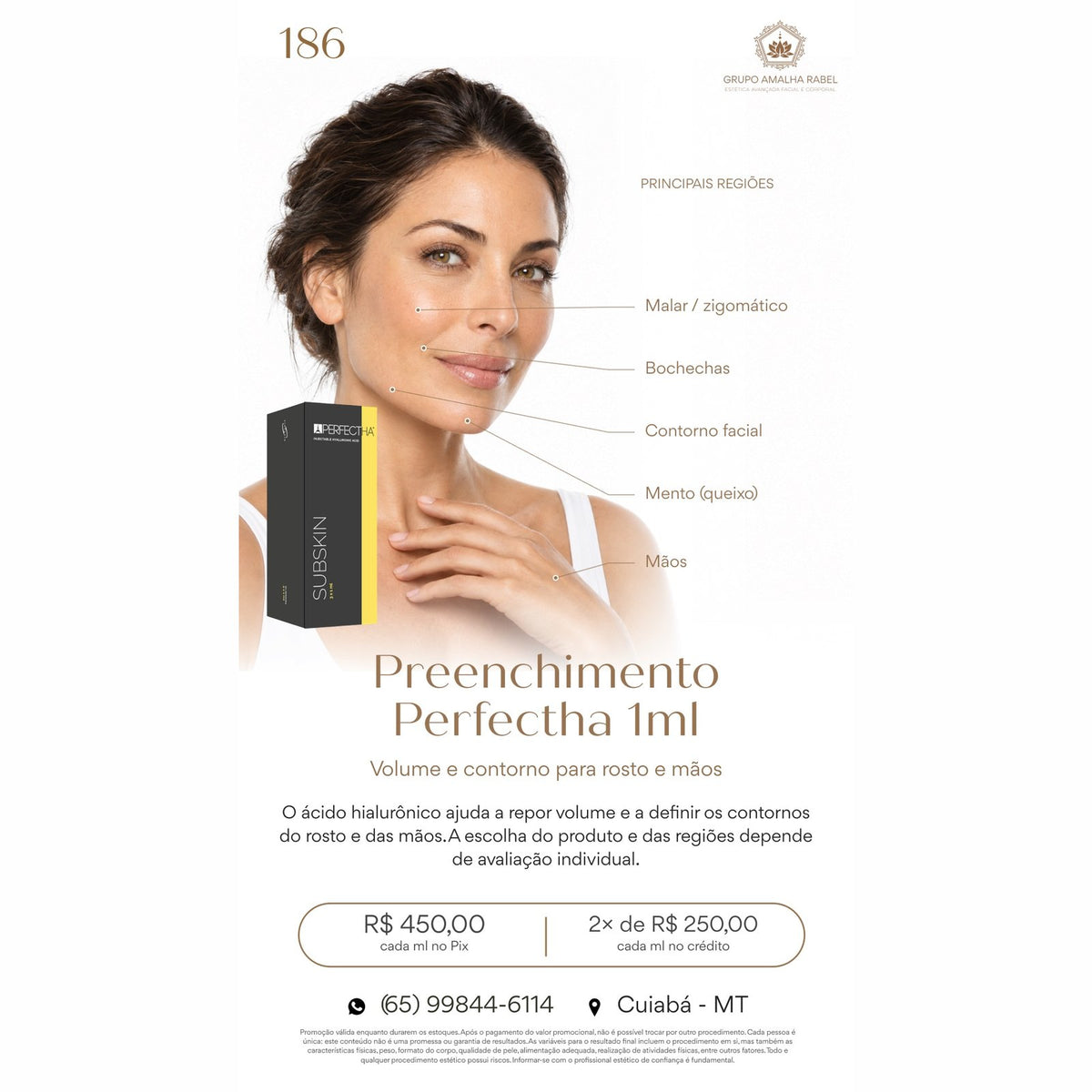 Preenchimento Perfectha 1ml - Volume e contorno para rosto e mãos