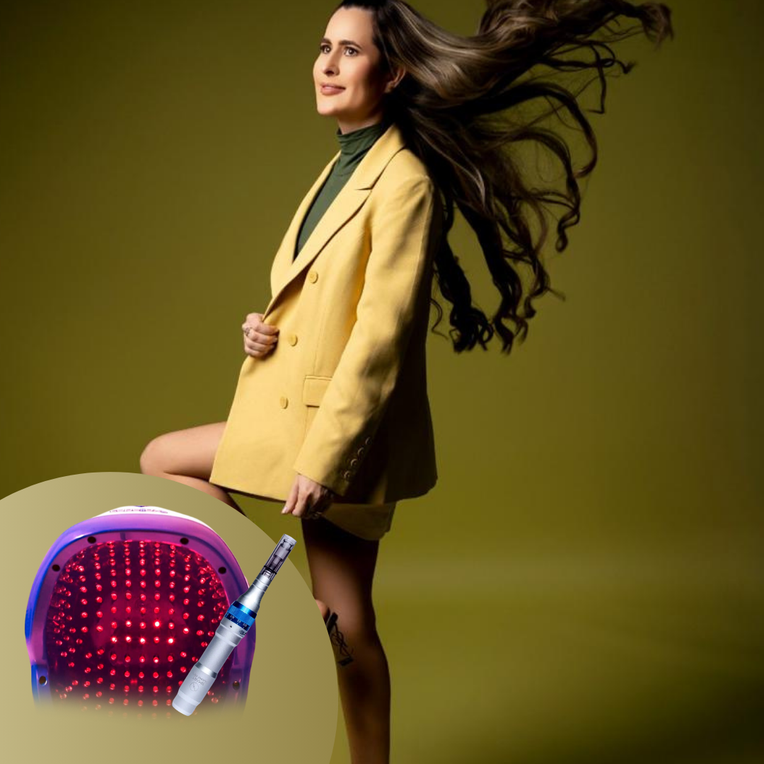 Protocolo Capilar Capacete de LED + Dermapen + Polivitamínico