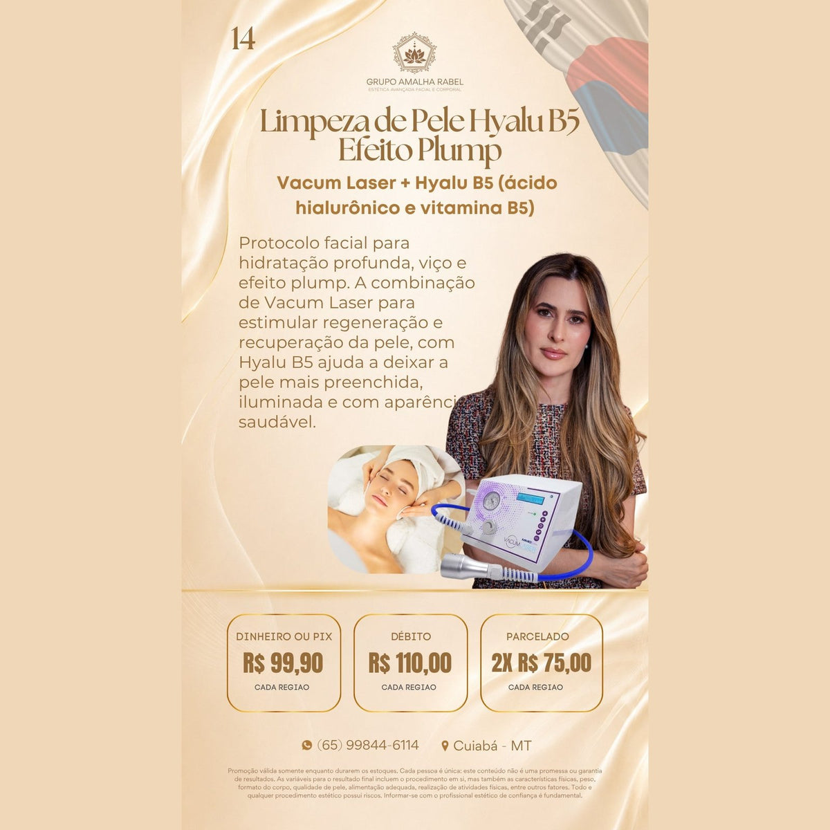 Limpeza de Pele Hyalu B5 Efeito Plump - Vacum Laser + Hyalu B5 (ácido hialurônico e vitamina B5)