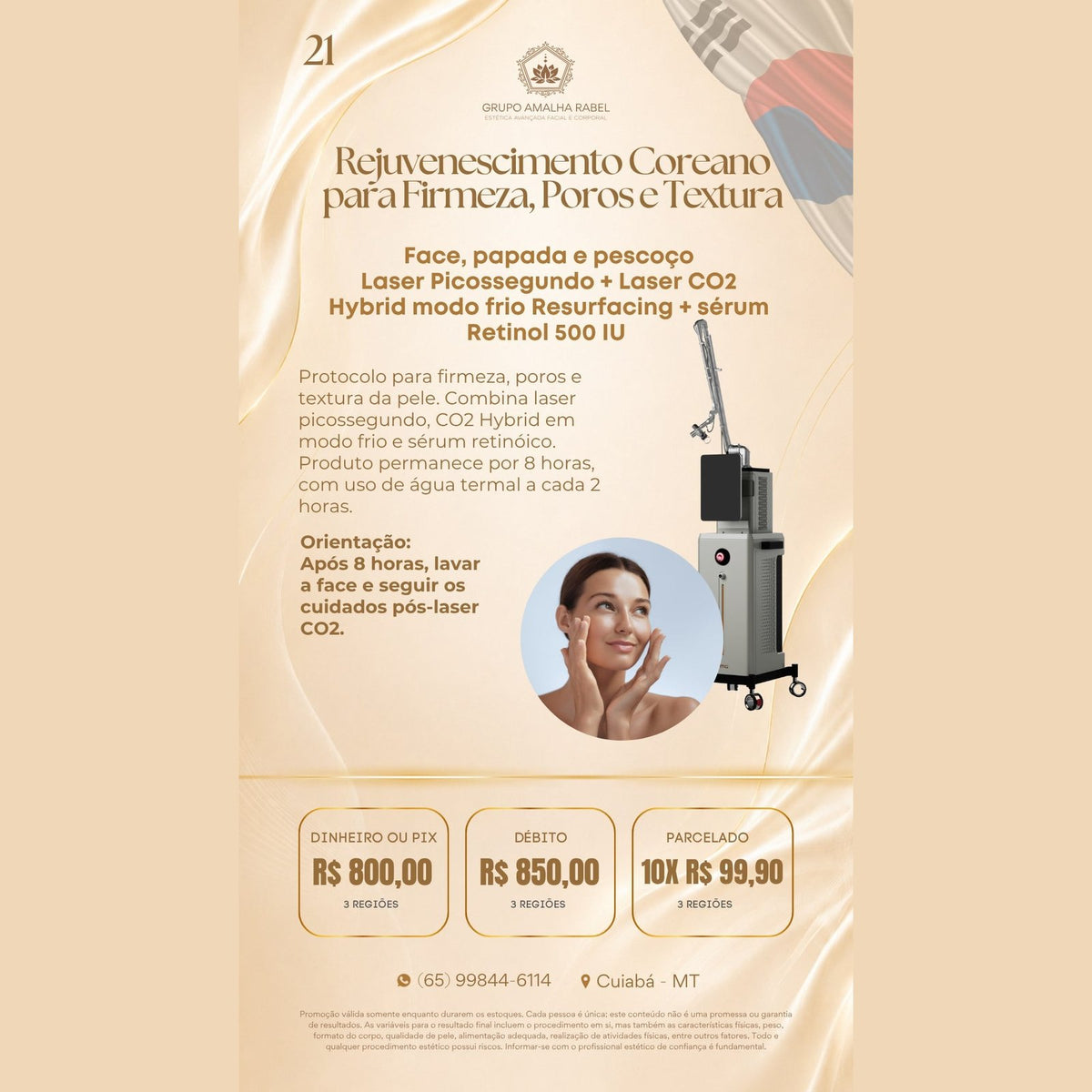 Rejuvenescimento Coreano para Firmeza, Poros e Textura