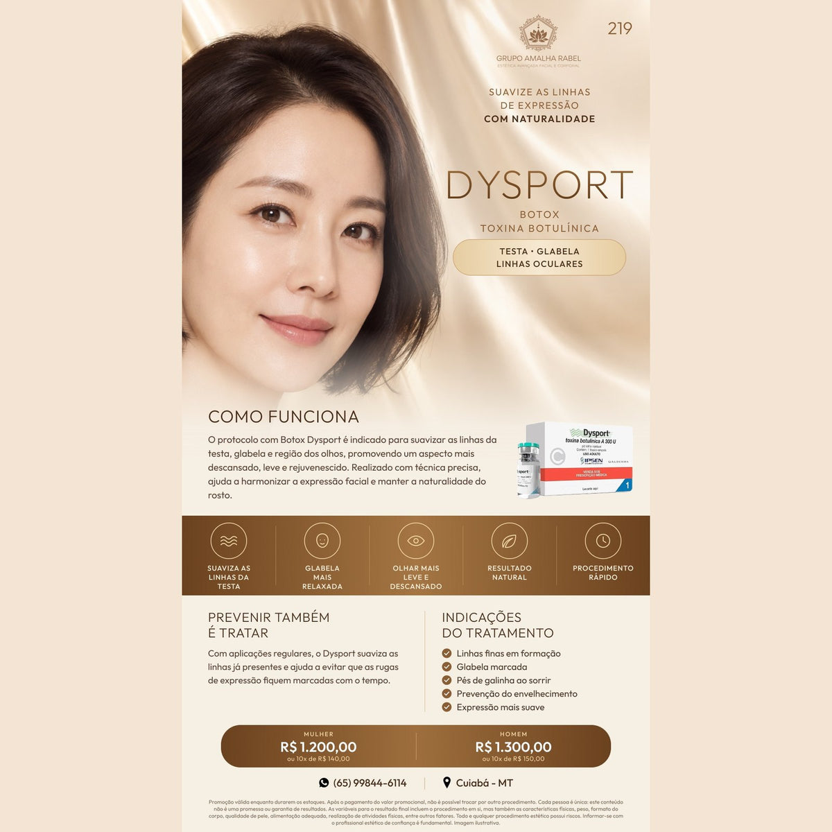 Dysport Testa Glabela Linhas Oculares (Mulher)