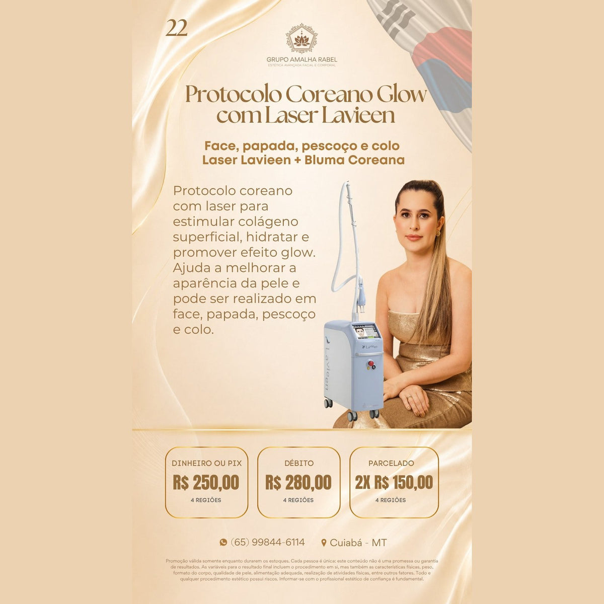 Protocolo Coreano Glow com Laser Lavieen - Face, papada, pescoço e colo • Laser Lavieen + Bluma Coreana