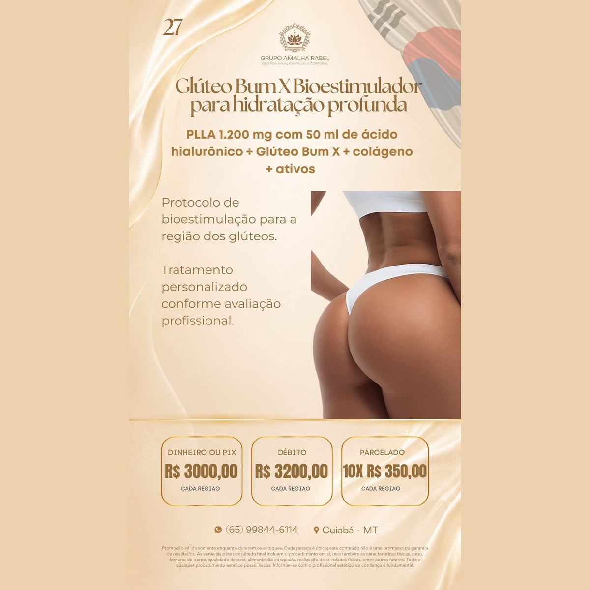 Glúteo Bum X Bioestimulador para hidratação profunda