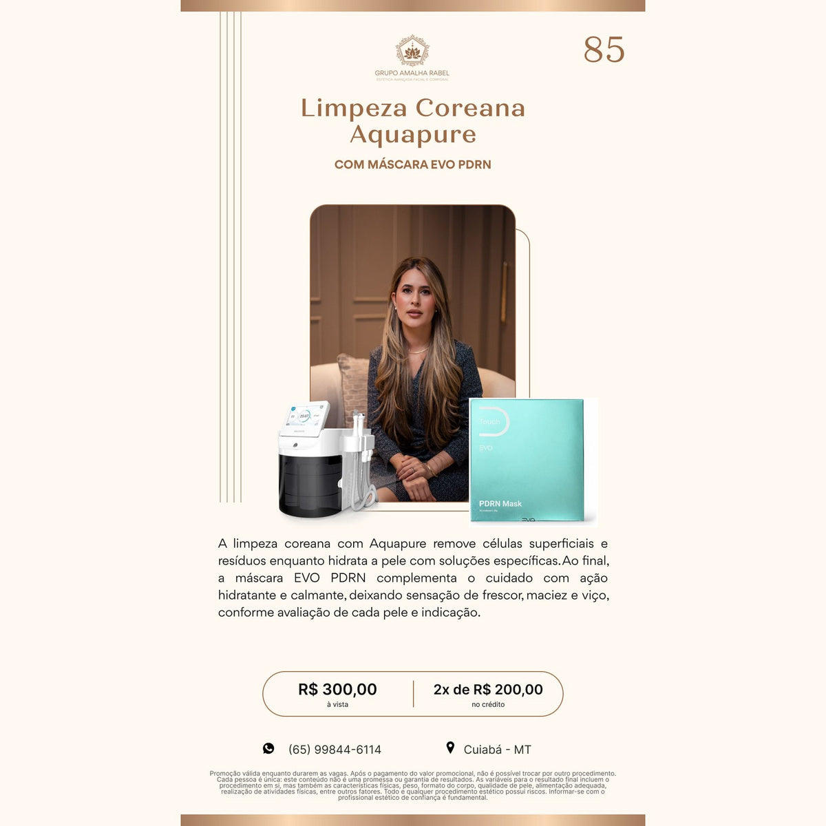 Limpeza Coreana Aquapure - COM MÁSCARA EVO PDRN