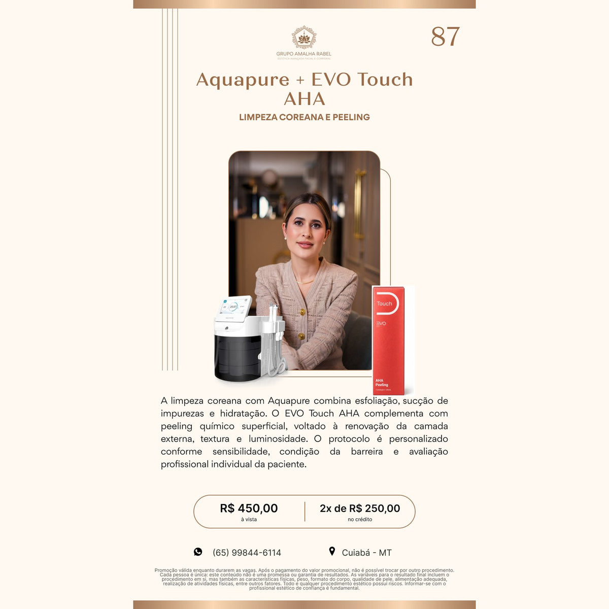 Aquapure + EVO Touch AHA - LIMPEZA COREANA E PEELING