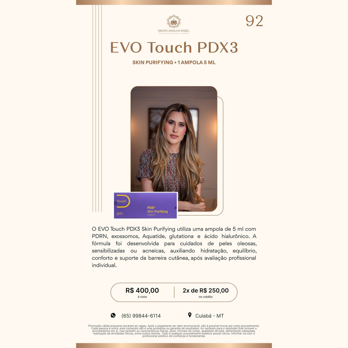 EVO Touch PDX3 - SKIN PURIFYING • 1 AMPOLA 5 ML