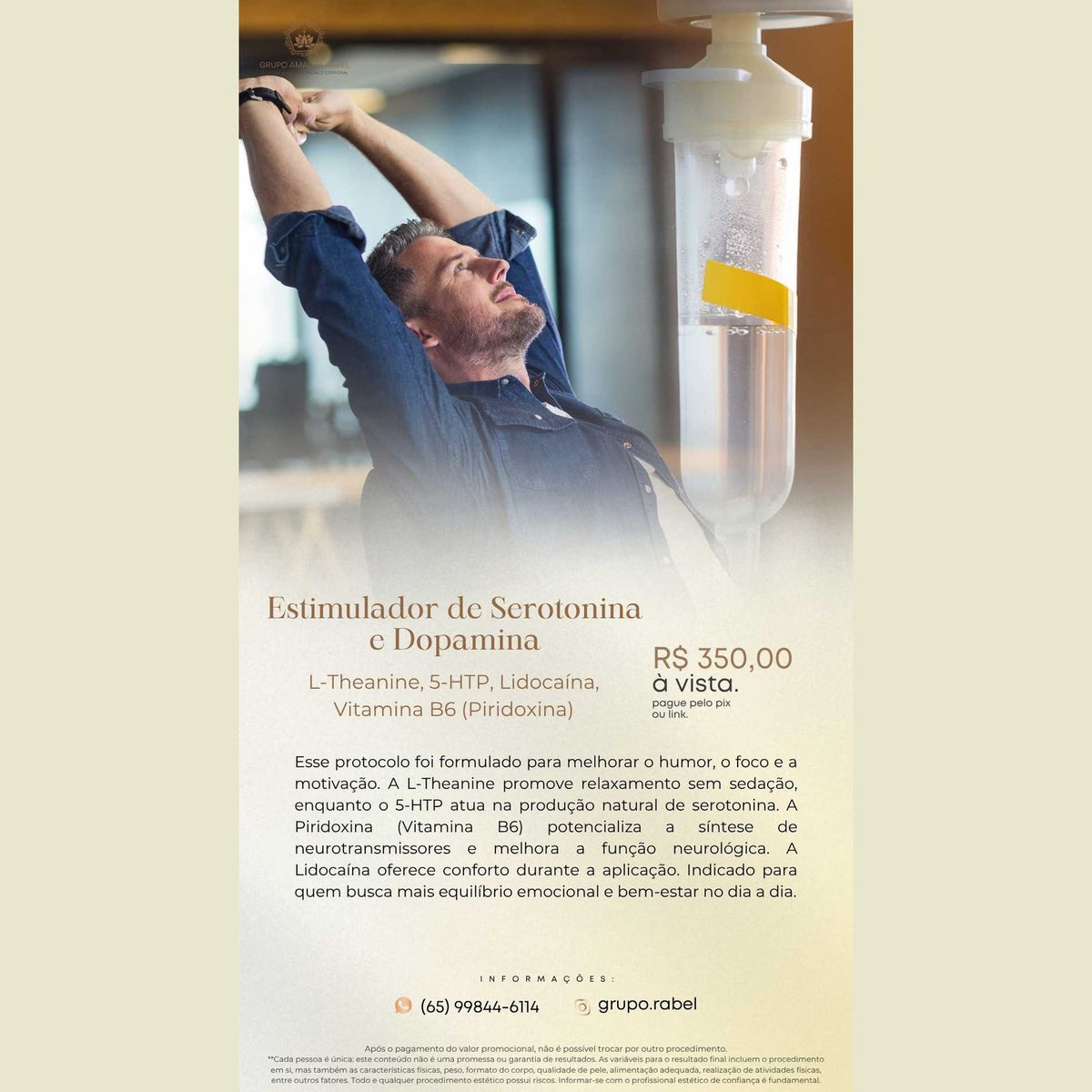 Estimulador de Serotonina e Dopamina - L-Theanine, 5-HTP, Lidocaína, Vitamina B6 (Piridoxina)