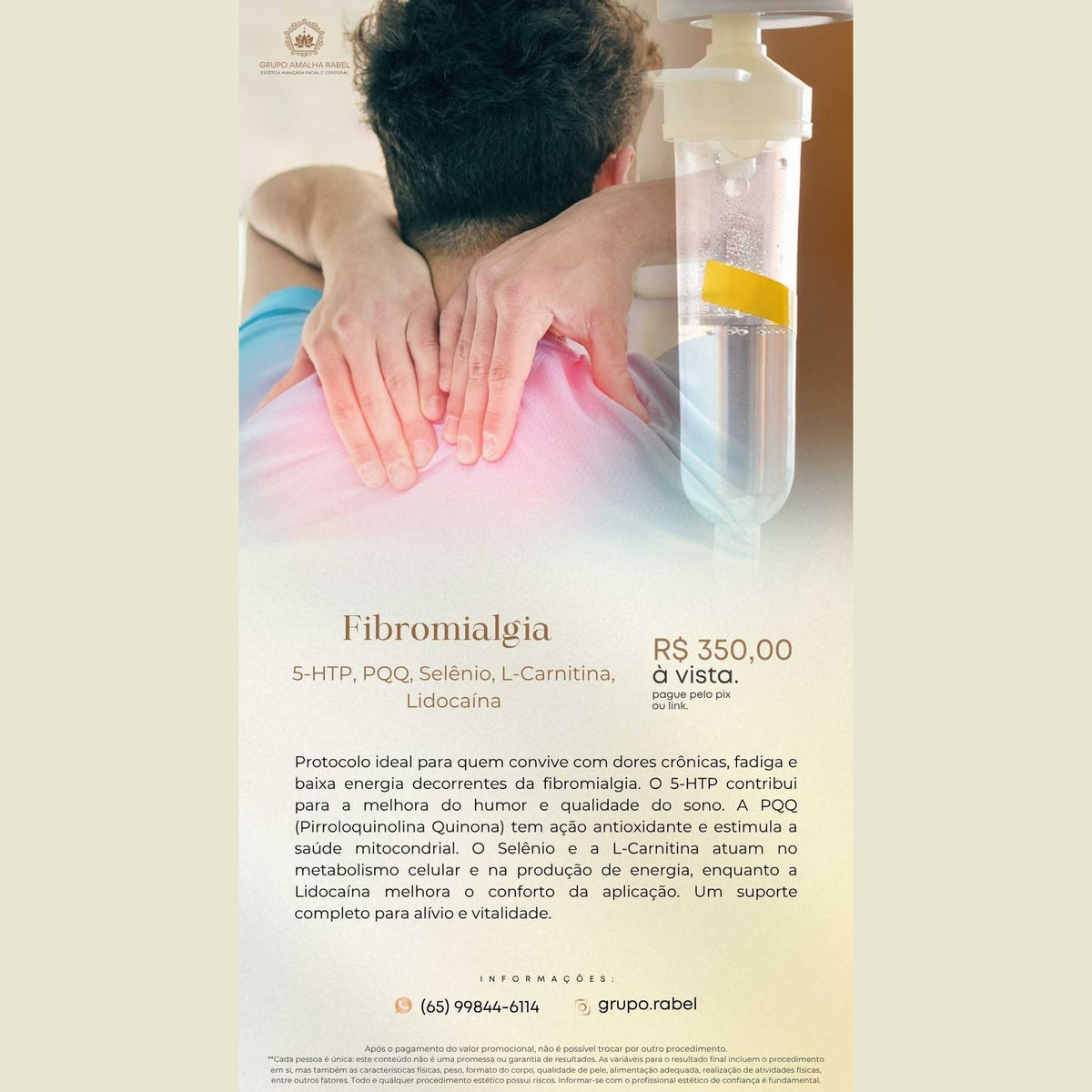 Fibromialgia - 5-HTP, PQQ, Selênio, L-Carnitina, Lidocaína