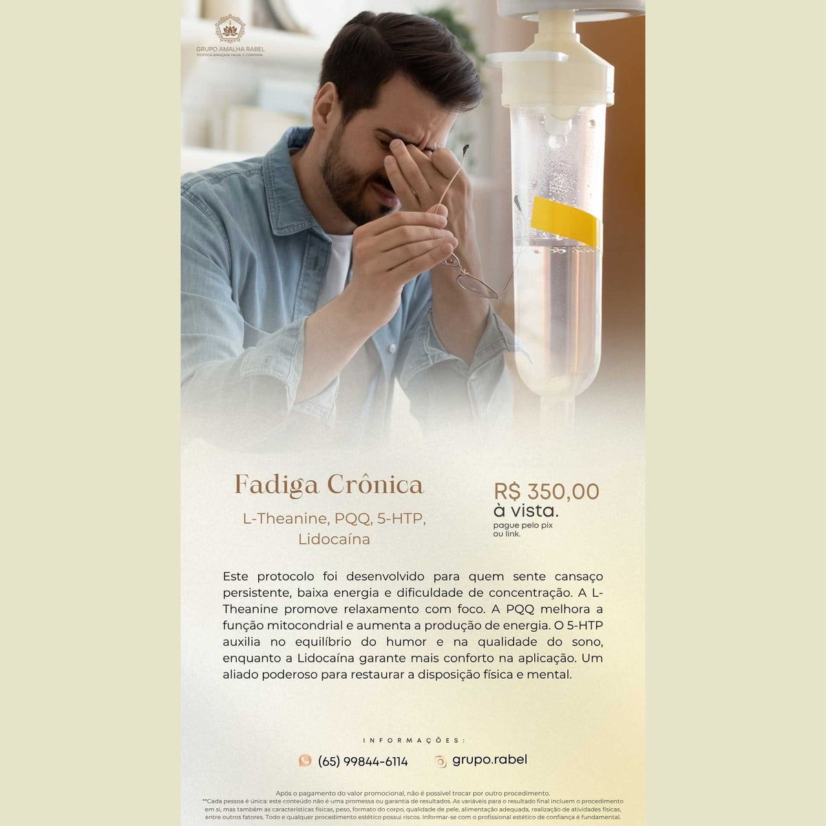 Fadiga Crônica - L-Theanine, PQQ, 5-HTP, Lidocaína