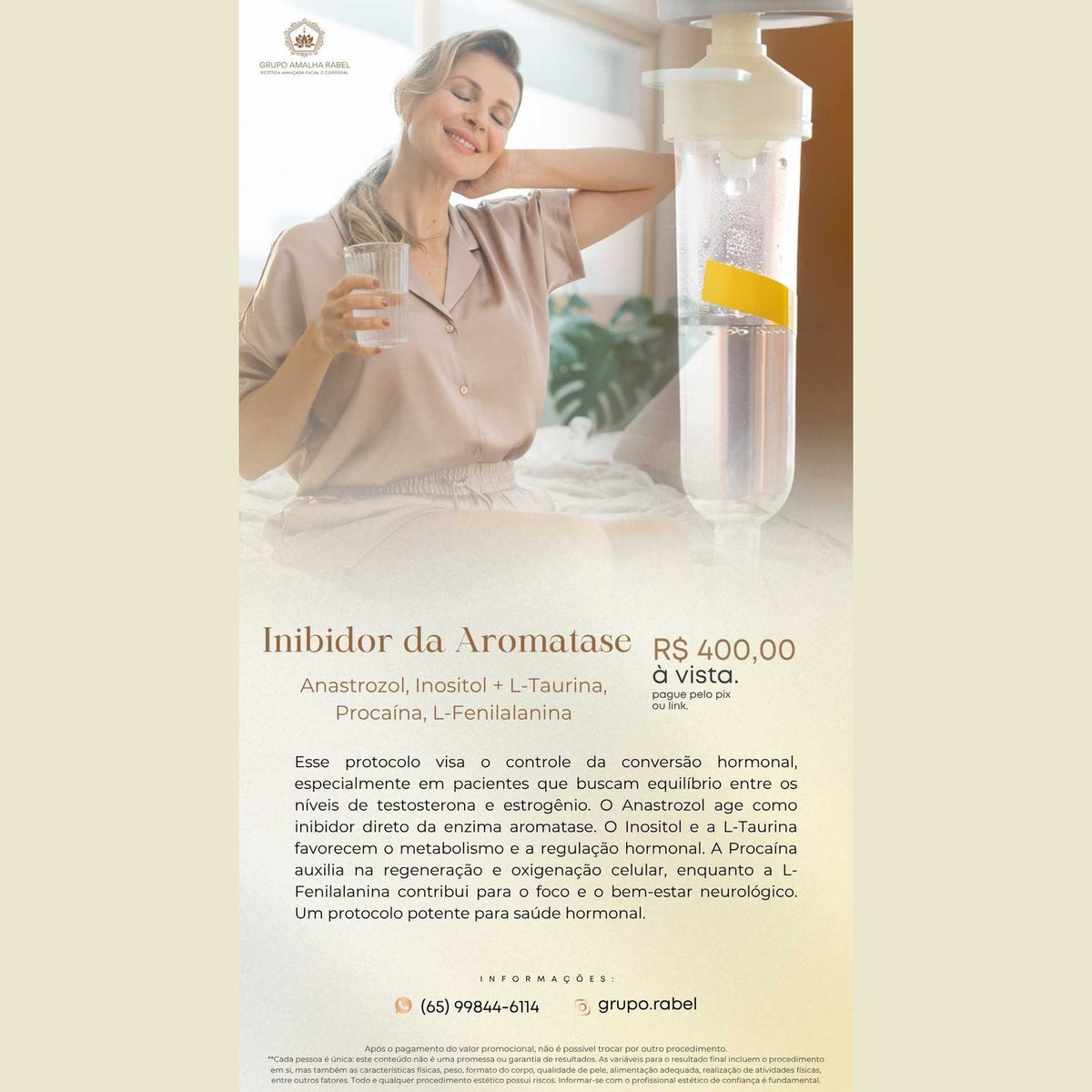 Inibidor da Aromatase - Anastrozol, Inositol + L-Taurina, Procaína, L-Fenilalanina
