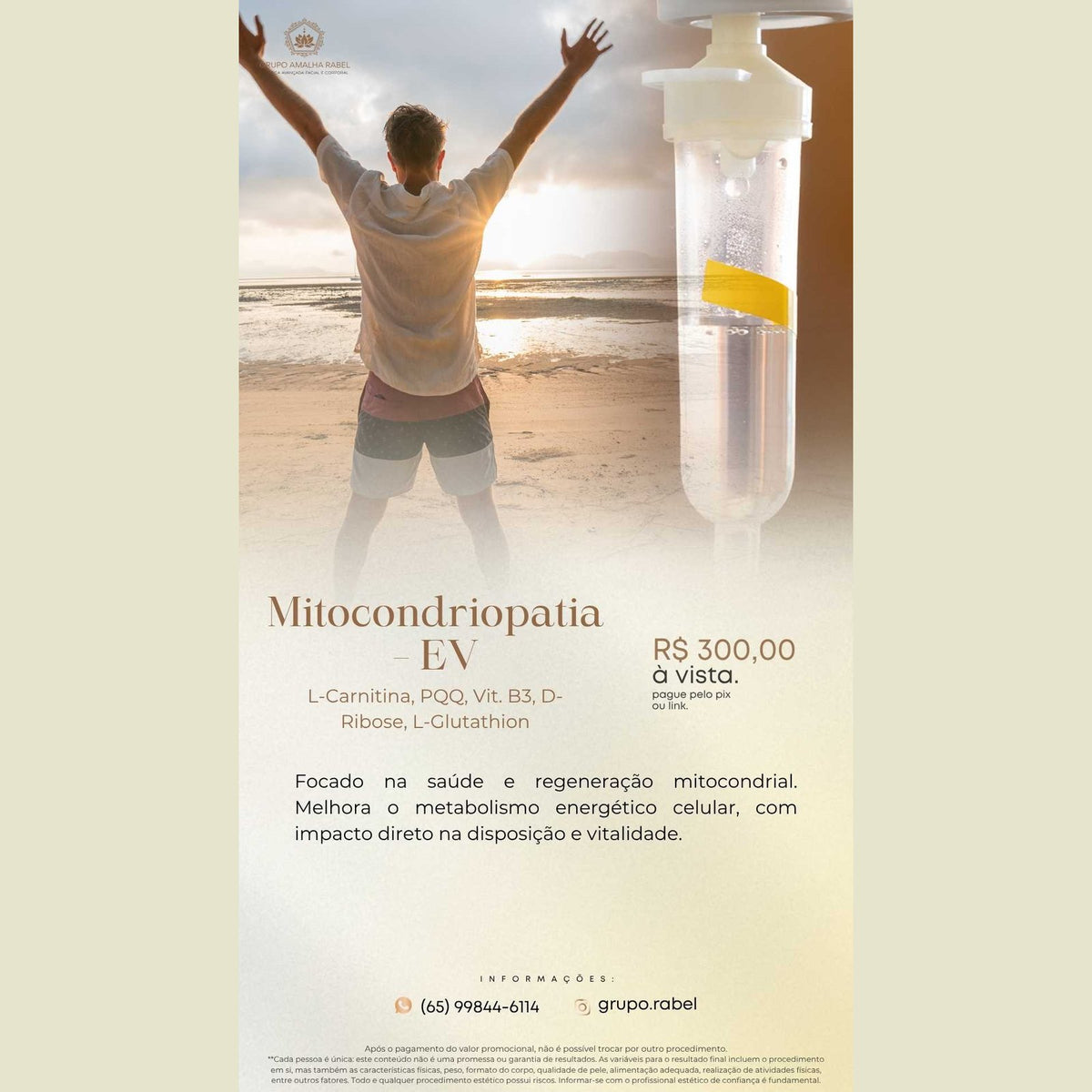 Mitocondriopatia - EV - L-Carnitina, PQQ, Vit. B3, D-Ribose, L-Glutathion