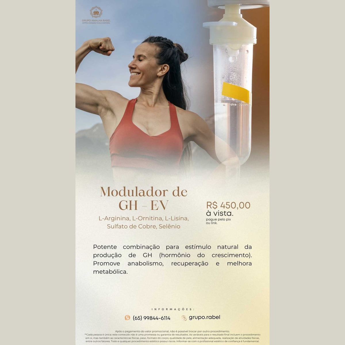 Modulador de GH - EV - L-Arginina, L-Ornitina, L-Lisina, Sulfato de Cobre, Selênio