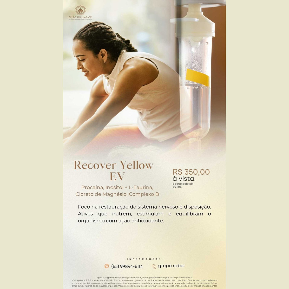 Recover Yellow - EV - Procaína, Inositol + L-Taurina, Cloreto de Magnésio, Complexo B