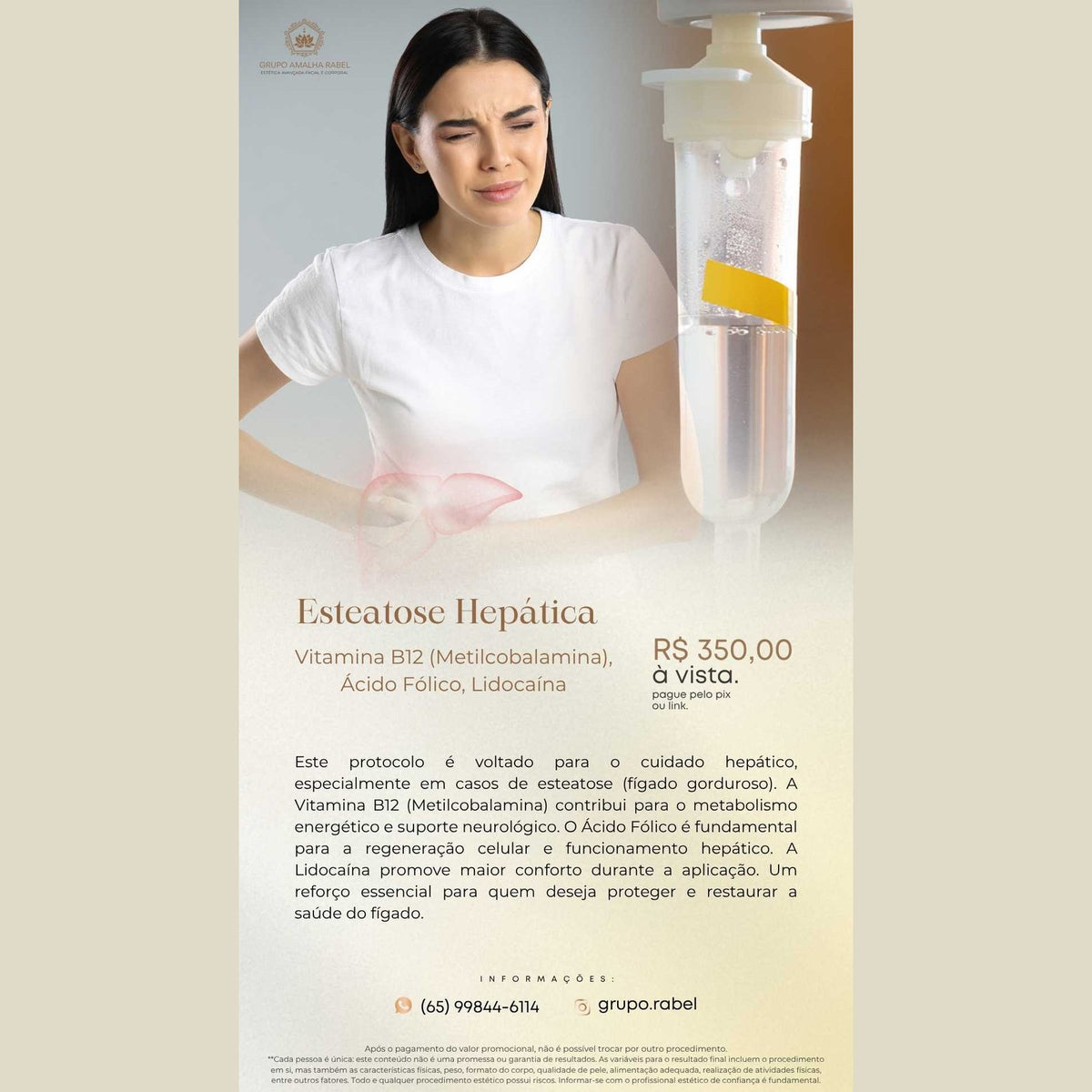 Esteatose Hepática - Vitamina B12 (Metilcobalamina), Ácido Fólico, Lidocaína