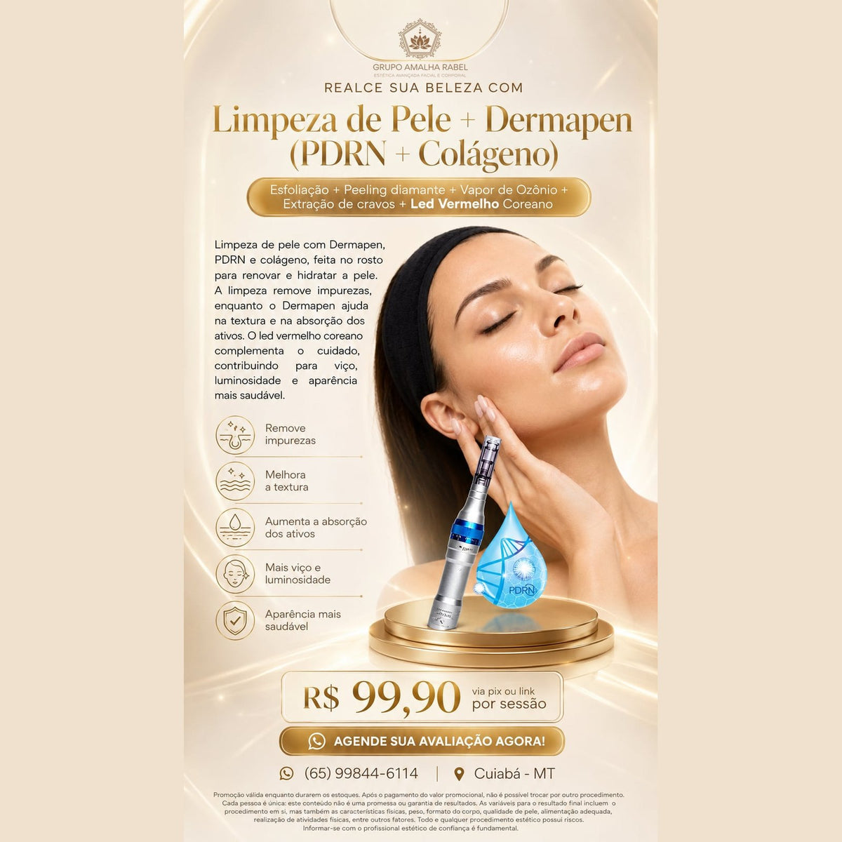 Limpeza de Pele + Dermapen (PDRN + Colágeno)