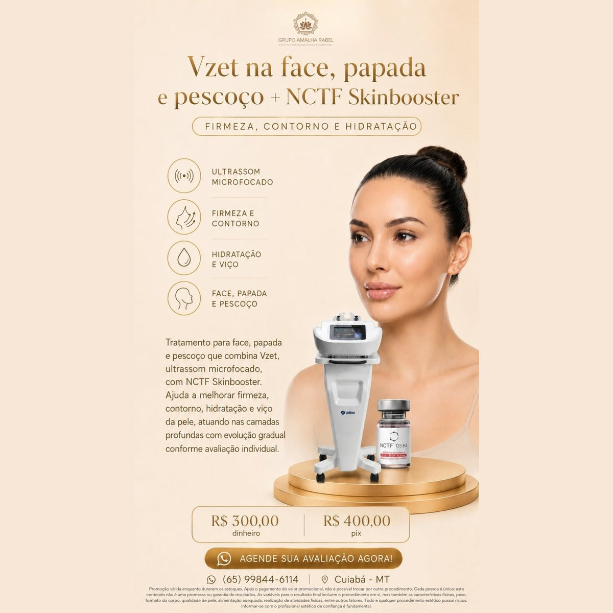 Vzet na face, papada e pescoço + NCTF Skinbooster - Firmeza, contorno e hidratação
