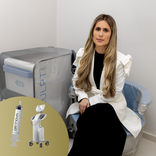 Combo III - Flacidez de Abdomen - 1 sessão Emsculpt Neo +  10 ml Elleva Day + 10 ml Skinbooster + Ultraformer III 600 disparos