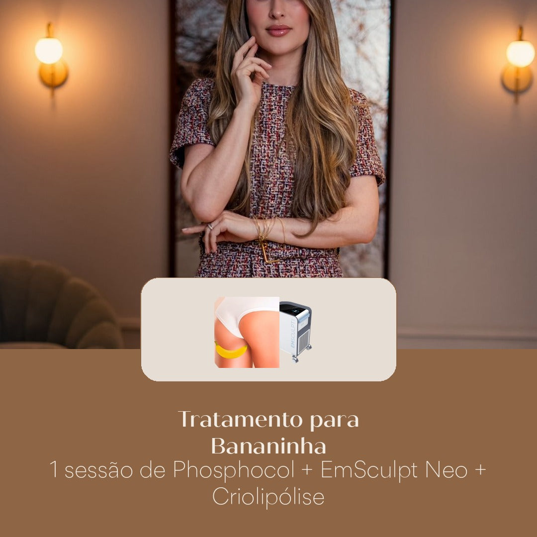 Tratamento para Bananinha 1 sessão de Phosphocol + EmSculpt Neo + Criolipólise