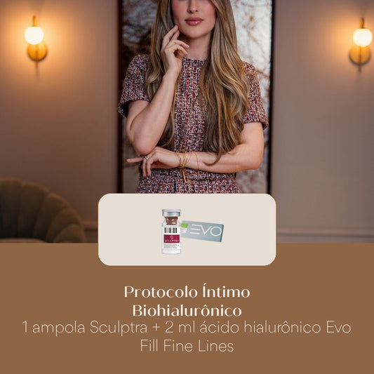 Protocolo Íntimo Biohialurônico 1 ampola Sculptra + 2 ml ácido hialurônico Evo Fill Fine Lines