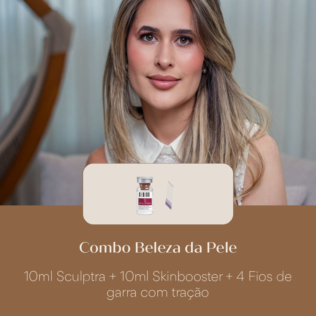 Combo Beleza da Pele 10ml Sculptra + 10ml Skinbooster + 4 Fios de garra com tração
