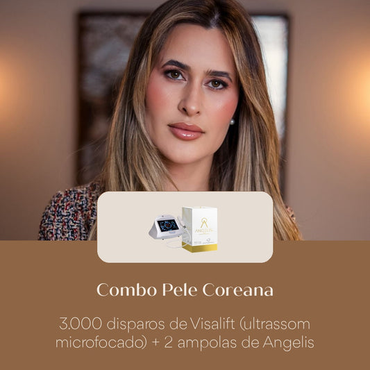 Combo Pele Coreana 3.000 disparos de Visalift (ultrassom microfocado) + 2 ampolas de Angelis
