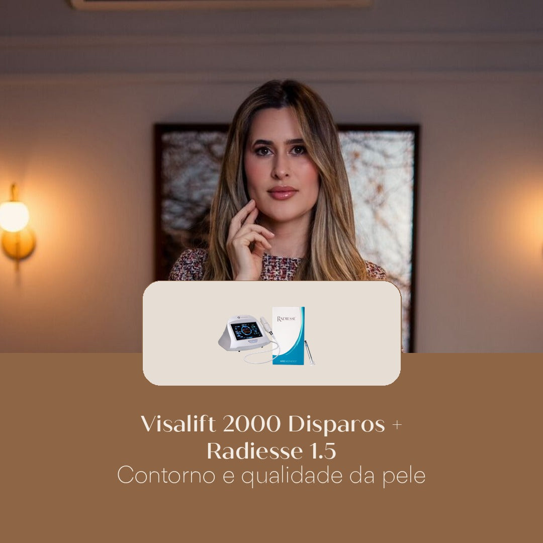 Visalift 2000 Disparos + Radiesse 1.5 Contorno e qualidade da pele