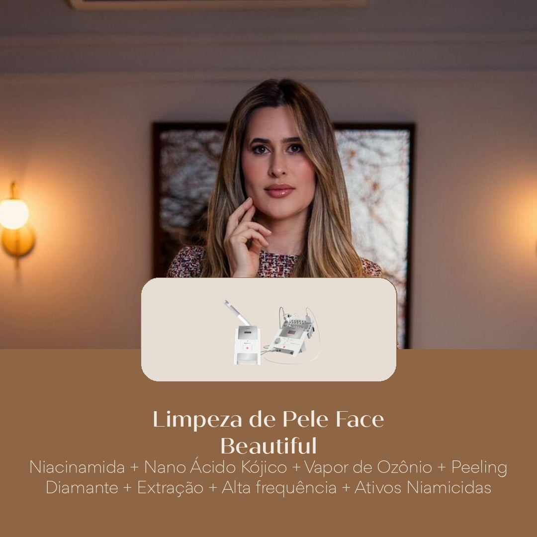 Limpeza de Pele Face Beautiful Niacinamida + Nano Ácido Kójico + Vapor de Ozônio + Peeling Diamante + Extração + Alta frequência