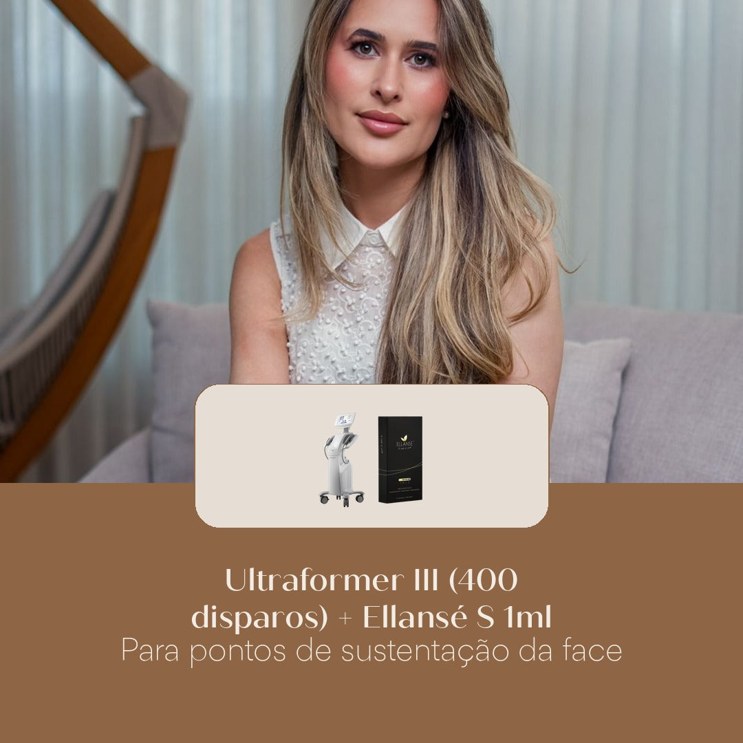 Ultraformer III (400 disparos) + Ellansé S 1ml Para pontos de sustentação da face