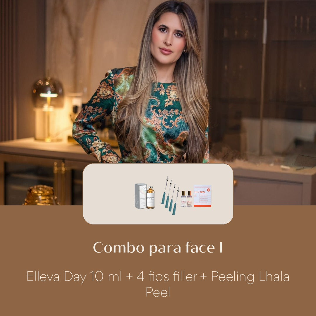 Combo para face I Elleva Day 10 ml + 4 fios filler + Peeling Lhala Peel