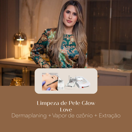 Limpeza de Pele Glow Love Dermaplaning + Vapor de ozônio + Extração