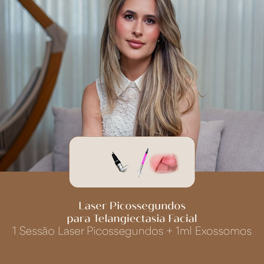 Laser Picossegundos para Telangiectasia Facial 1 Sessão Laser Picossegundos + 1ml Exossomos