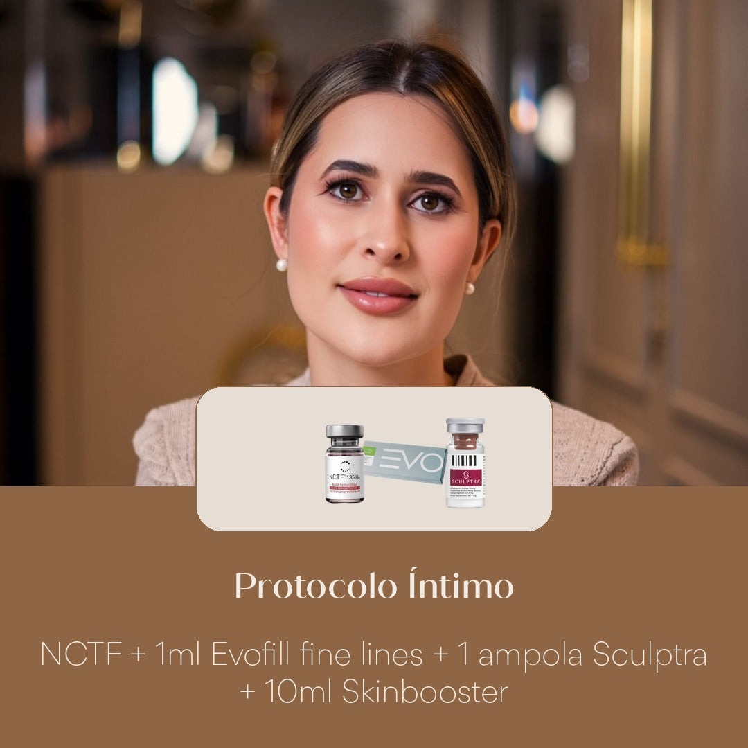 Protocolo Íntimo NCTF + 1ml Evofill fine lines + 1 ampola Sculptra + 10ml Skinbooster