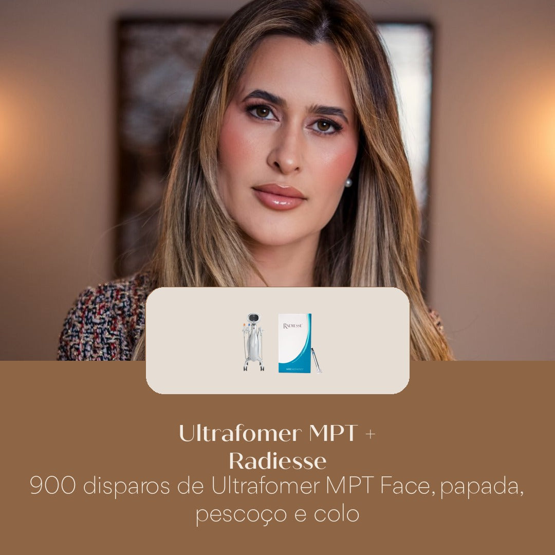 Ultrafomer MPT + Radiesse 900 disparos de Ultrafomer MPT Face, papada, pescoço e colo